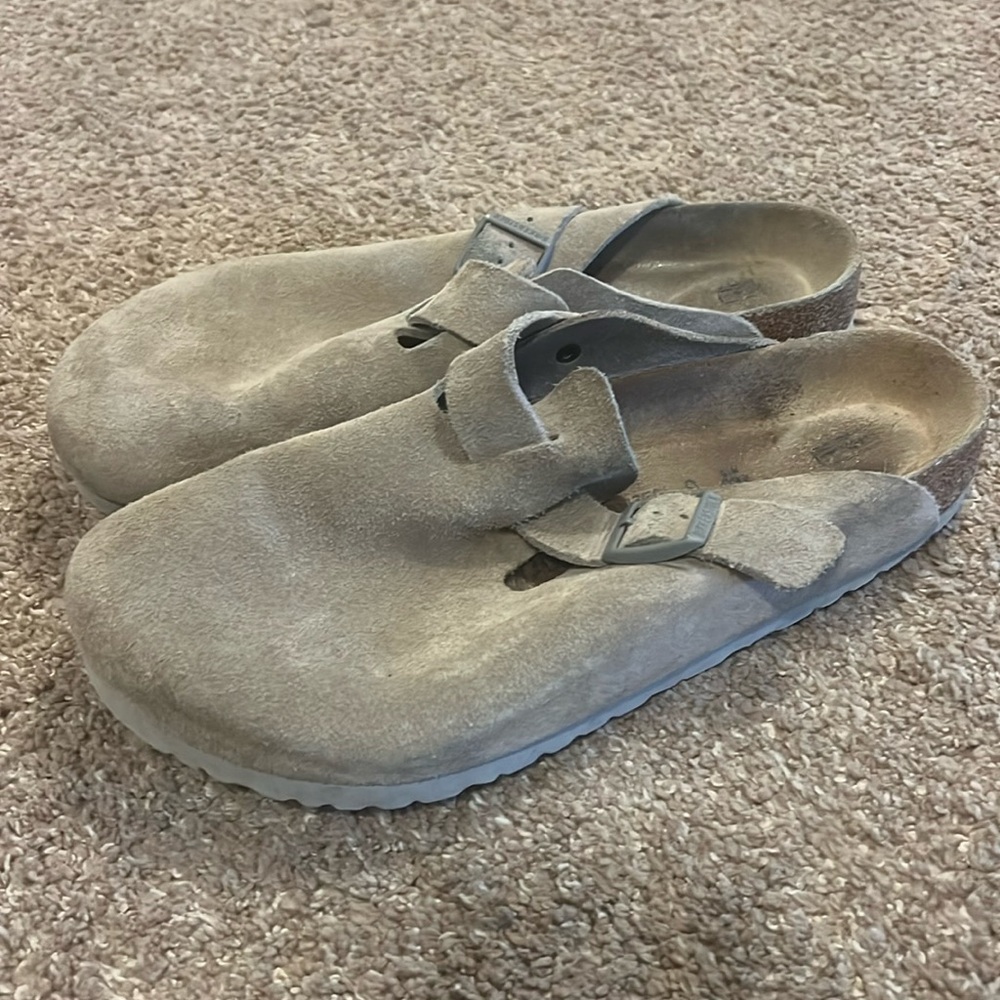💯 Authentic Birkenstock soft footbed Suede (Stone Coin) RARE COLOR